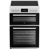 Beko EDC6731W 60cm Double Oven Electric Cooker with Vitroceramic Hob - White