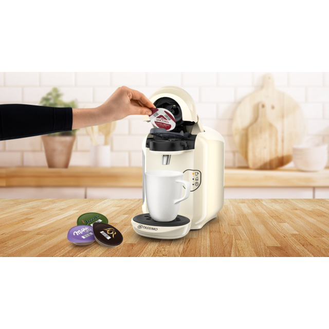 Bosch TAS1407GB Tassimo Vivy 2 Pod Coffee Machine - Cream
