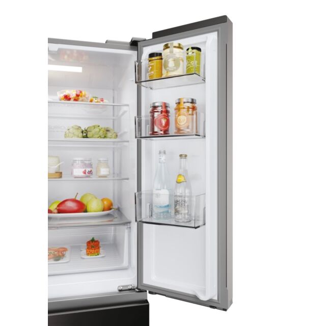 Haier HFR3718ENMD  70cm 60/40 Total No Frost Fridge Freezer - Dark Inox