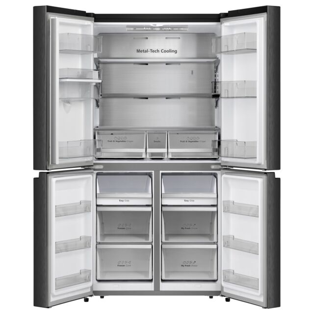 Hisense RQ758N4SWFE PureFlat Smart Fridge Freezer - Black Stainless Steel