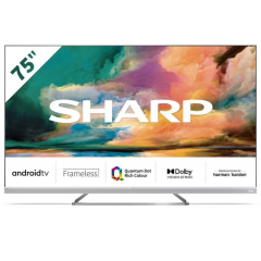 Sharp 4T-C75EQ4KM2AG 75" 4K UHD Frameless Quantum Dot Android TV