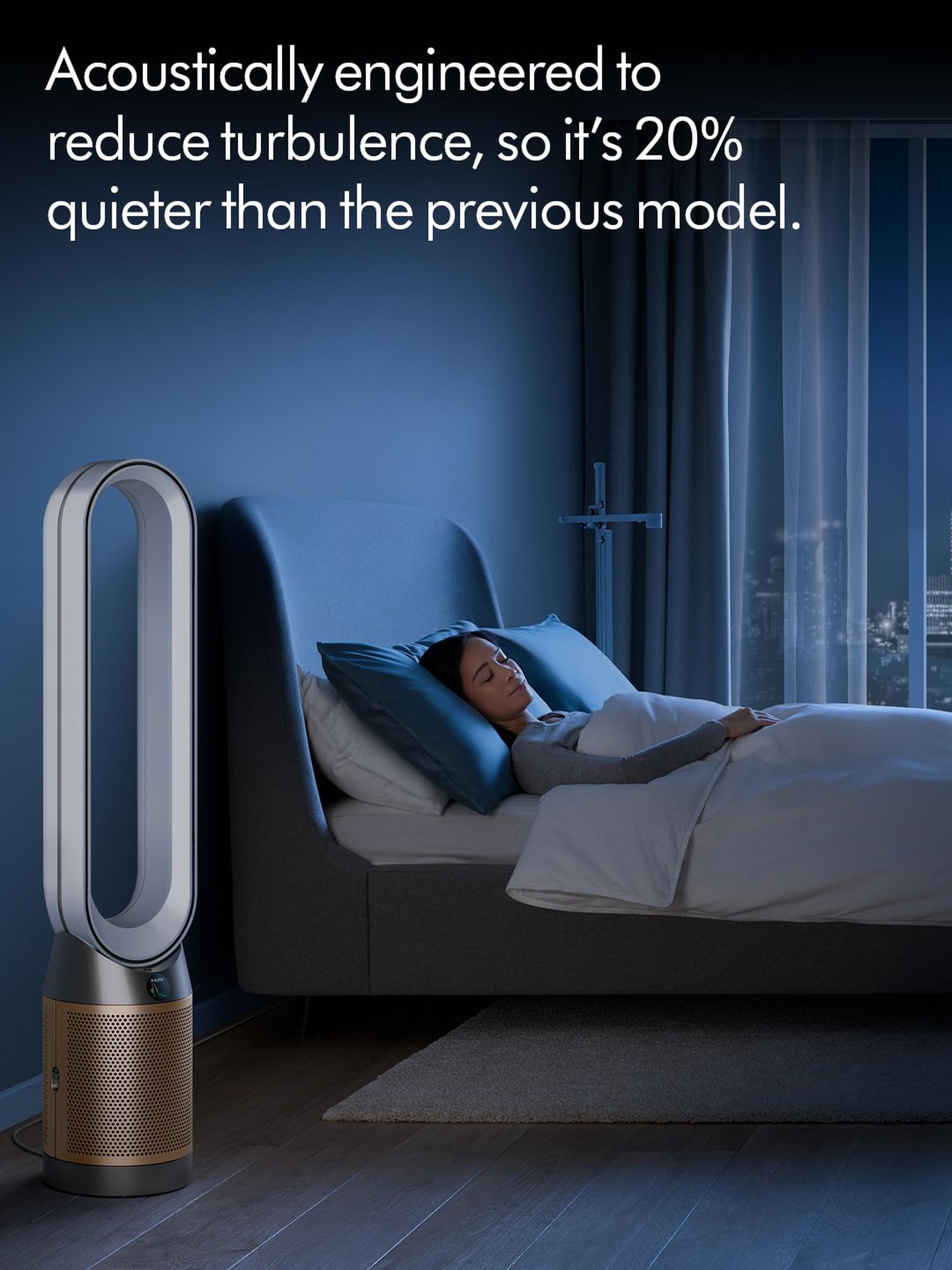 Acoustically engineered to reduce turbulence, so it is 20 percent quieter that the previous model.